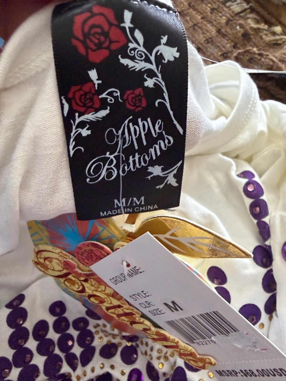 Apple Bottoms Y2K Graphic Tee NWT White Purple Medium - Picture 10 of 10